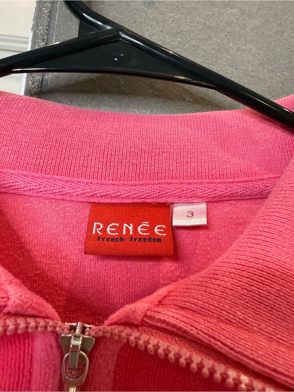 Vintage Y2K Renée French Freedom Pink Velour Quarter Zip Pullover Size M - Picture 2 of 4